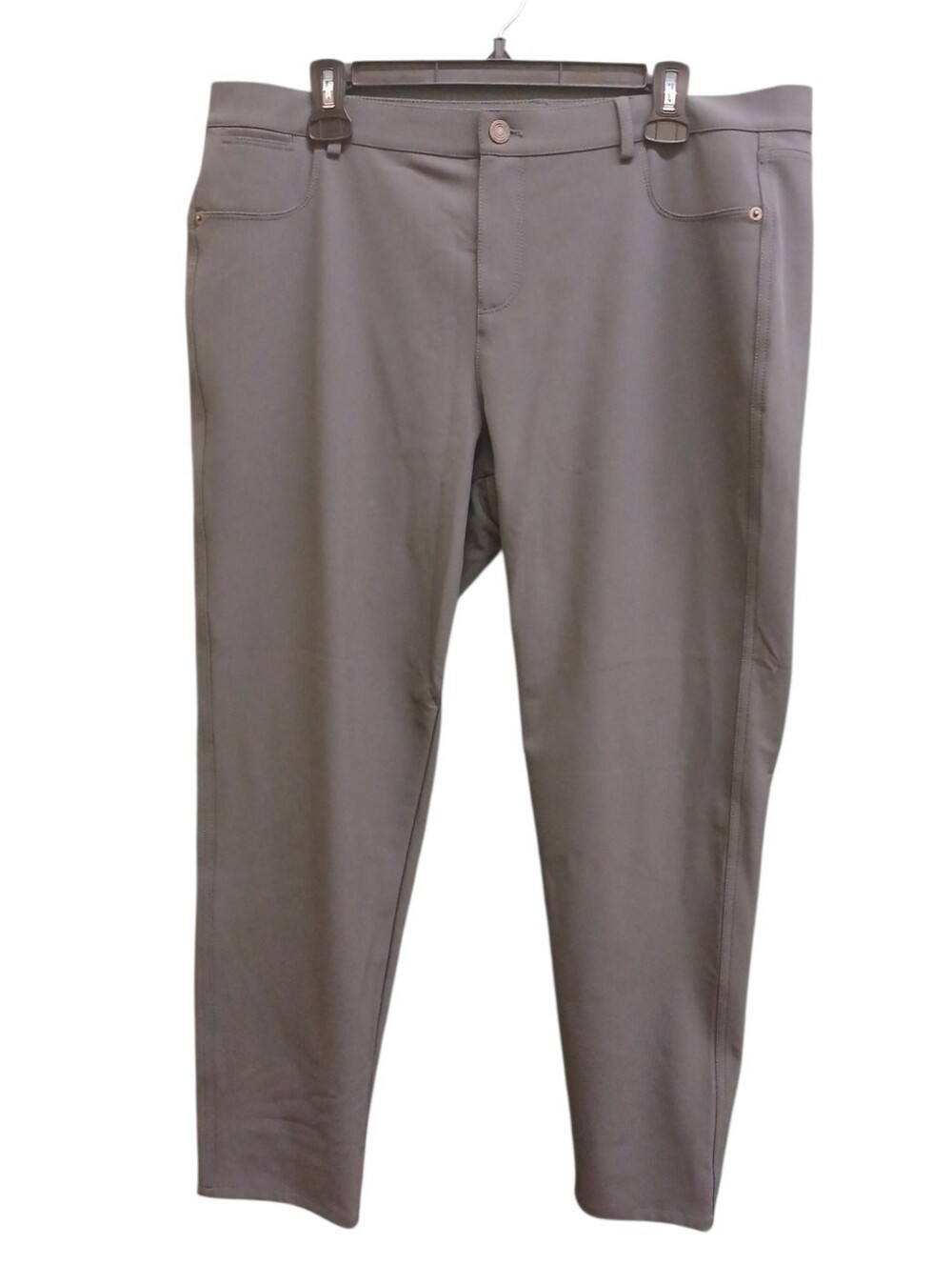 Lafayette 148 New York Mercer Gray Slim Stretch Trousers Size 16